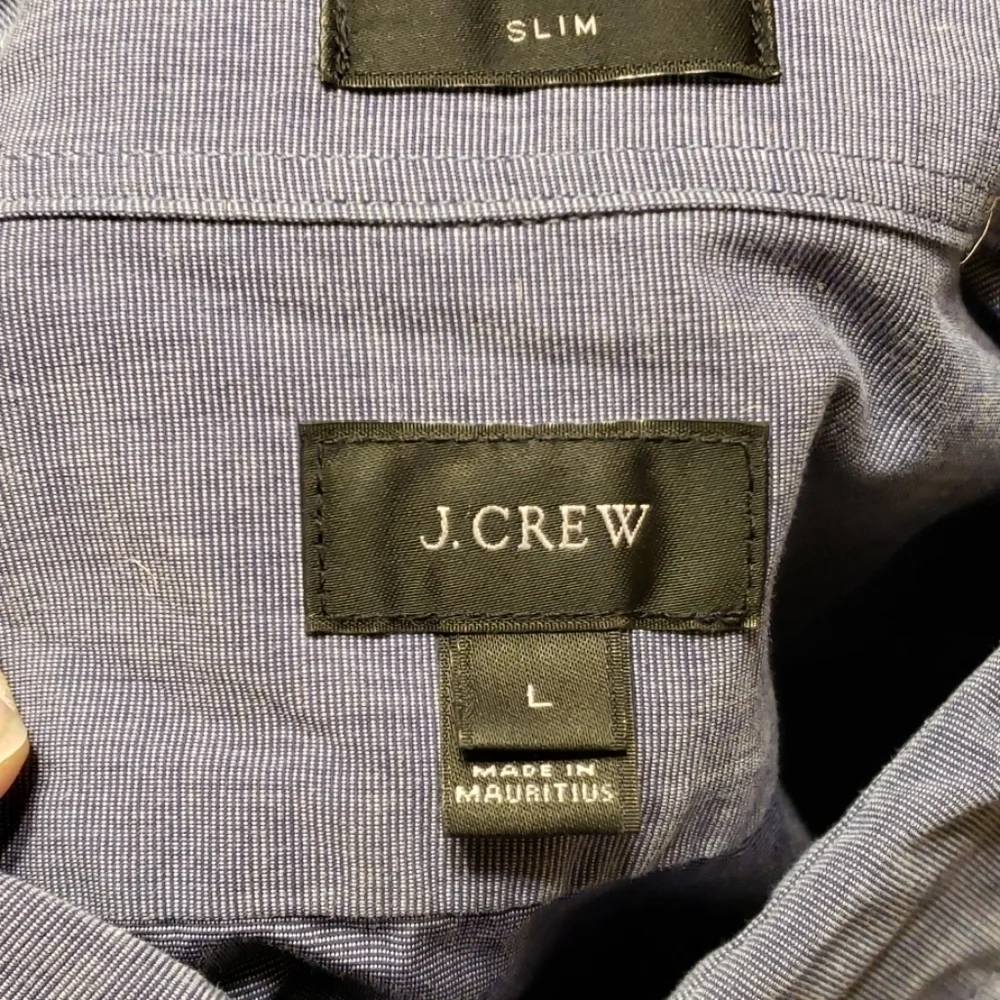 J crew blue long sleeve slim fit button down shirt